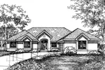 Adobe House Plans & Southwestern Home Design Front of Home - Lexington Oaks One-Level Home 072D-0588 - Shop House Plans and More