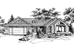 Ranch House Plan Front of Home - Kelvin Ranch Home 072D-0596 - Search House Plans and More