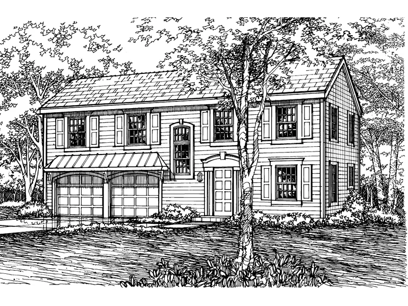 Traditional House Plan Front of Home - Sycamore Way Colonial Home 072D-0606 - Shop House Plans and More