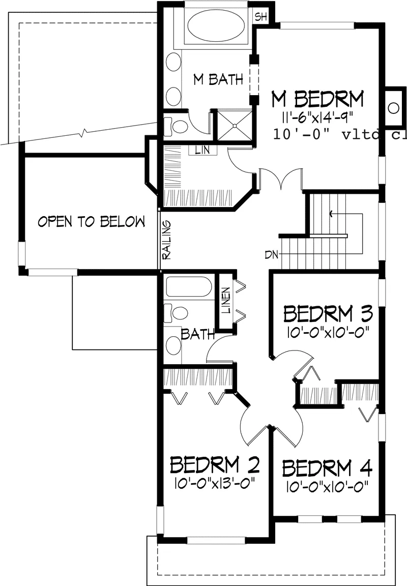 Modern House Plan Second Floor - Huntington Hill Modern Home 072D-0615 - Search House Plans and More