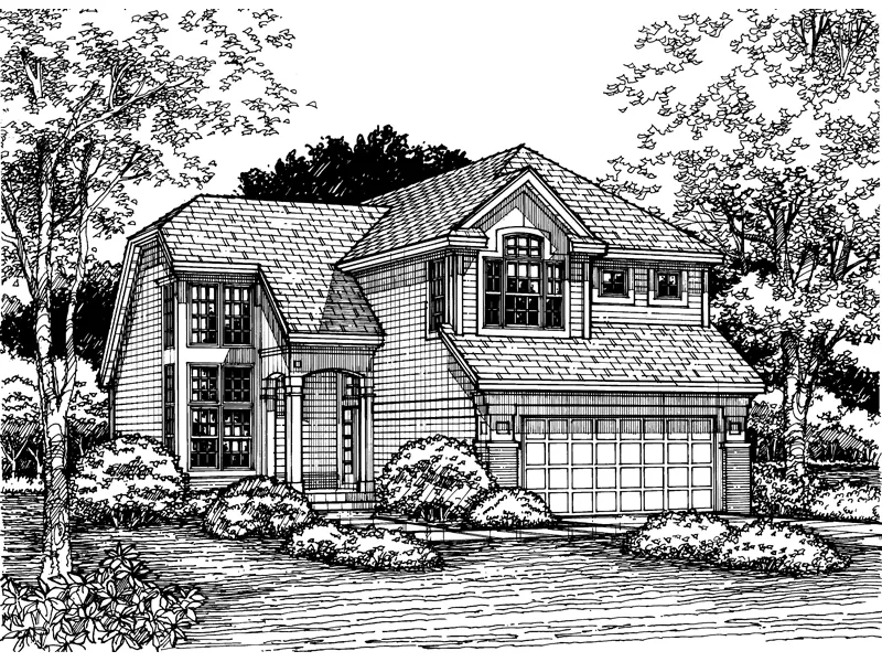 Modern House Plan Front of Home - Huntington Hill Modern Home 072D-0615 - Search House Plans and More