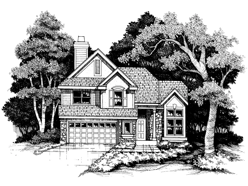 Traditional House Plan Front of Home - Millstream Point Country Home 072D-0633 - Shop House Plans and More