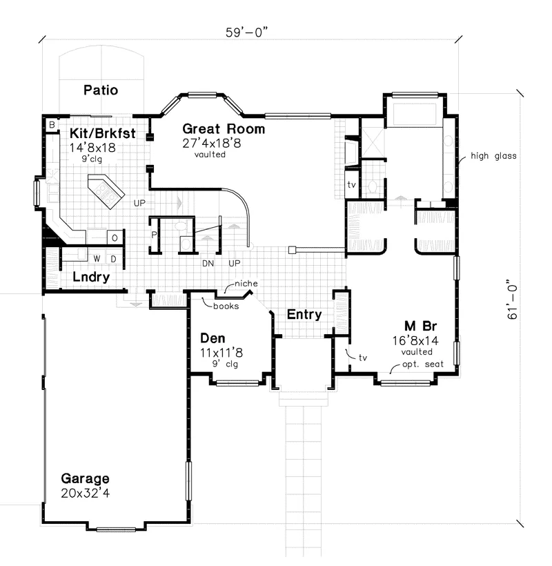 Traditional House Plan First Floor - Peavine Canyon Traditional Home 072D-0635 - Shop House Plans and More