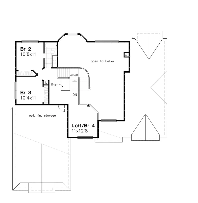 Traditional House Plan Second Floor - Peavine Canyon Traditional Home 072D-0635 - Shop House Plans and More