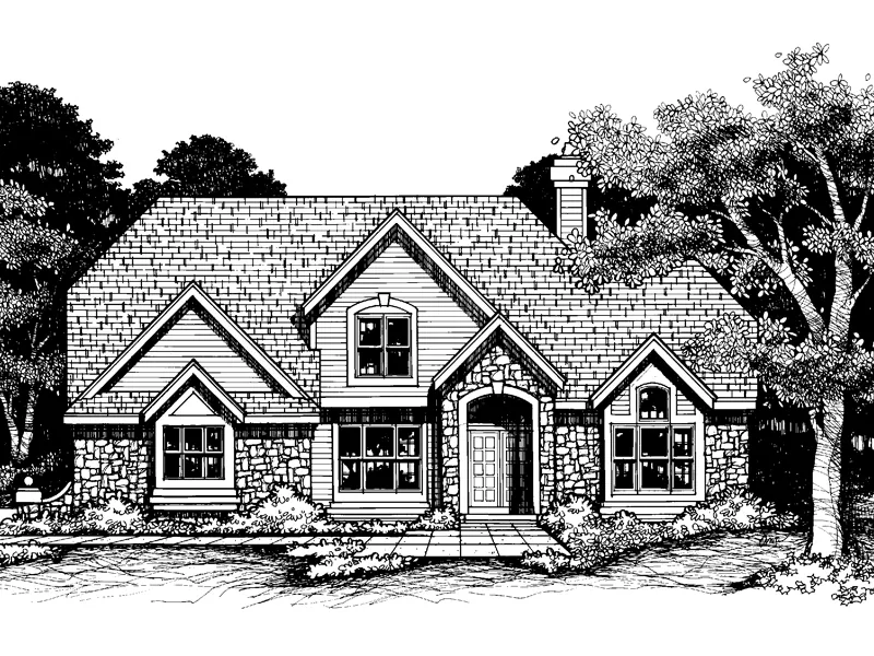 Traditional House Plan Front of Home - Peavine Canyon Traditional Home 072D-0635 - Shop House Plans and More