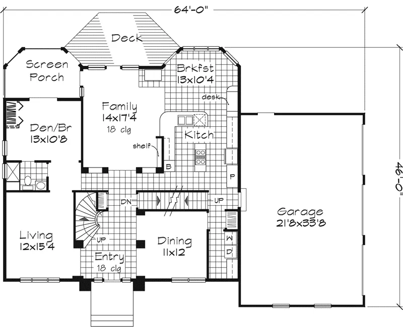 Modern House Plan First Floor - Dearborn Manor Luxury Home 072D-0641 - Search House Plans and More