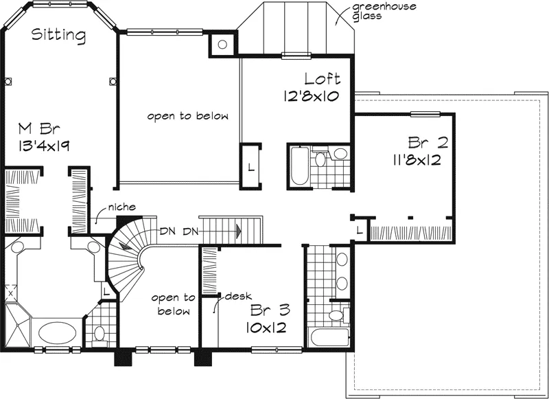 Modern House Plan Second Floor - Dearborn Manor Luxury Home 072D-0641 - Search House Plans and More