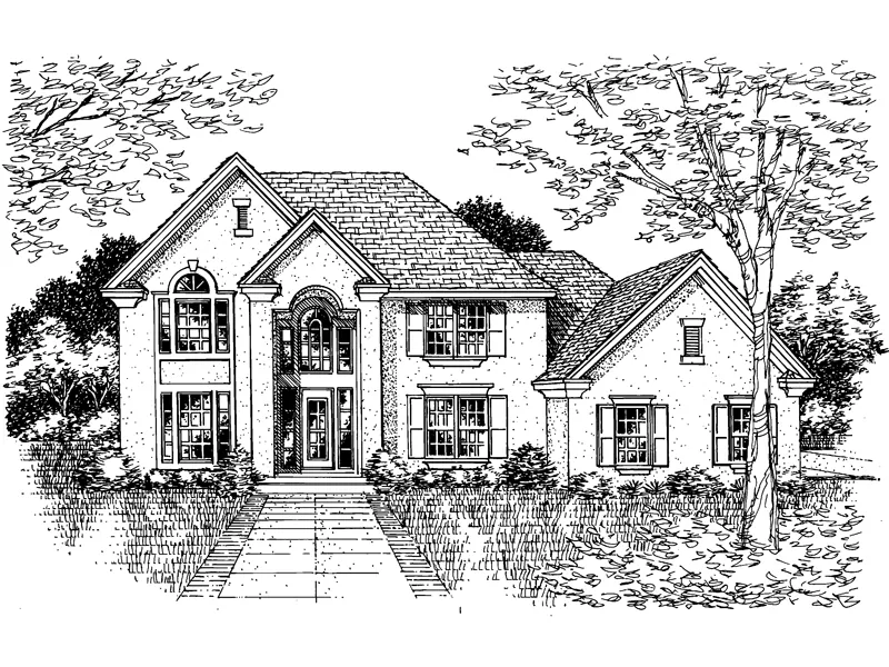 Modern House Plan Front of Home - Dearborn Manor Luxury Home 072D-0641 - Search House Plans and More