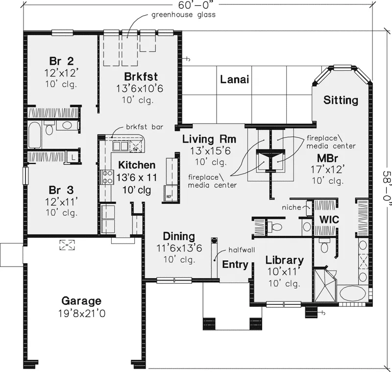 Modern House Plan First Floor - Alvarado Sunbelt Home 072D-0645 - Search House Plans and More