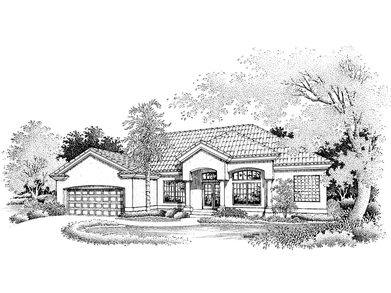 Santa Fe House Plan Front of Home - Alvarado Sunbelt Home 072D-0645 - Search House Plans and More