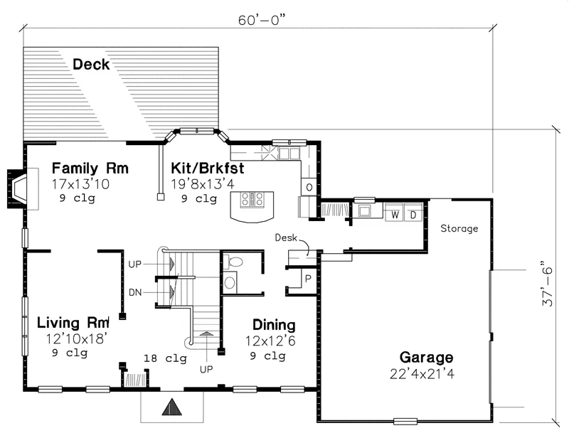 Country House Plan First Floor - Dodge Creek Early American Home 072D-0647 - Search House Plans and More