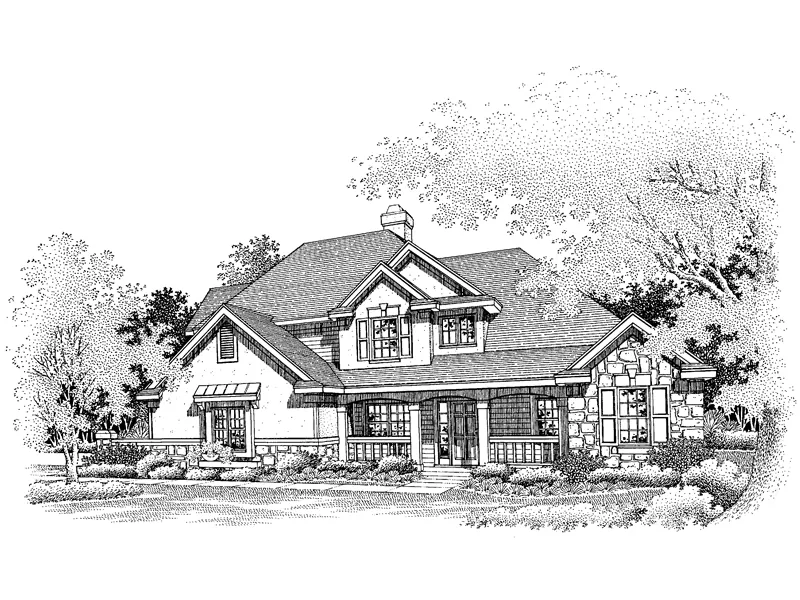 Luxury House Plan Front of Home - Elkington Country Home 072D-0648 - Search House Plans and More