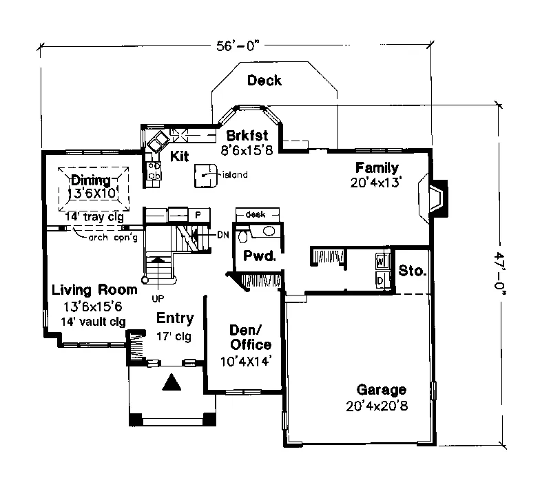 Traditional House Plan First Floor - Ellis Prairie Two-Story Home 072D-0663 - Search House Plans and More