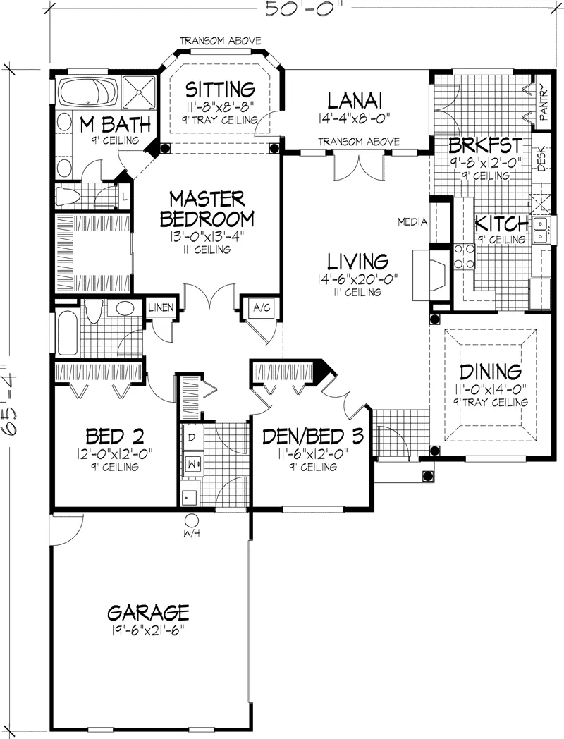 European House Plan First Floor - Emory Place Sunbelt Home 072D-0672 - Search House Plans and More
