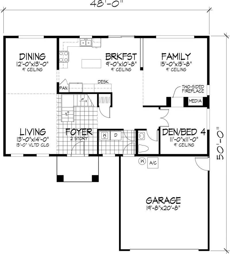 Modern House Plan First Floor - Westminister Place Sunbelt Home 072D-0673 - Shop House Plans and More