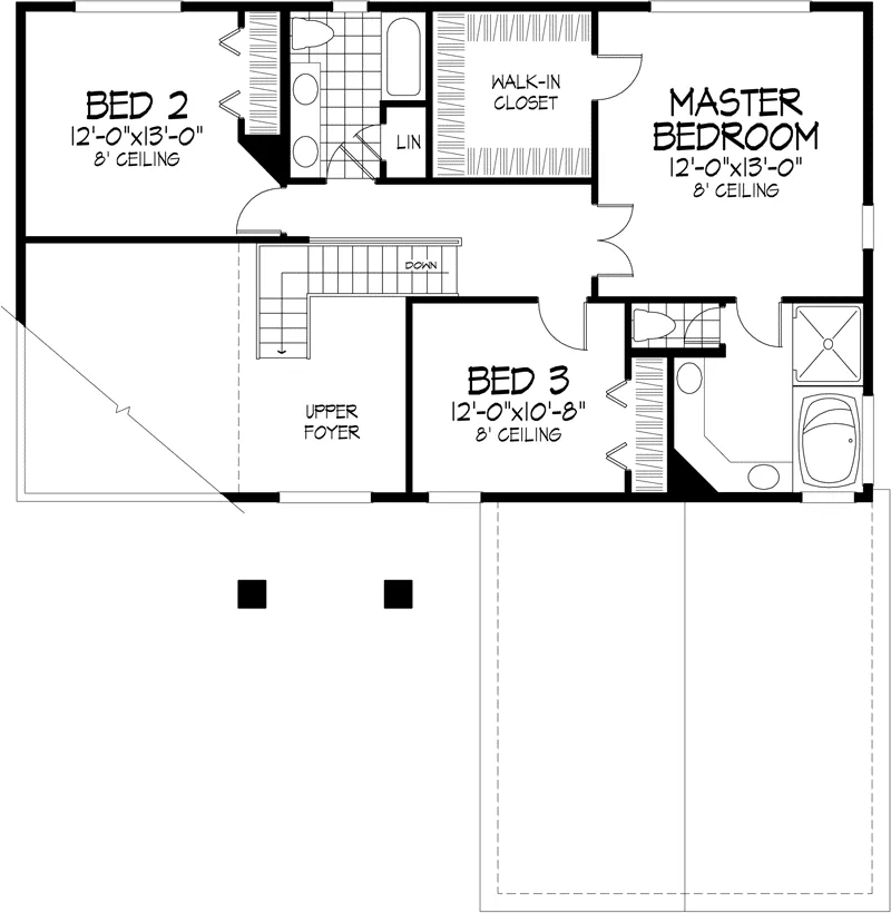 Modern House Plan Second Floor - Westminister Place Sunbelt Home 072D-0673 - Shop House Plans and More