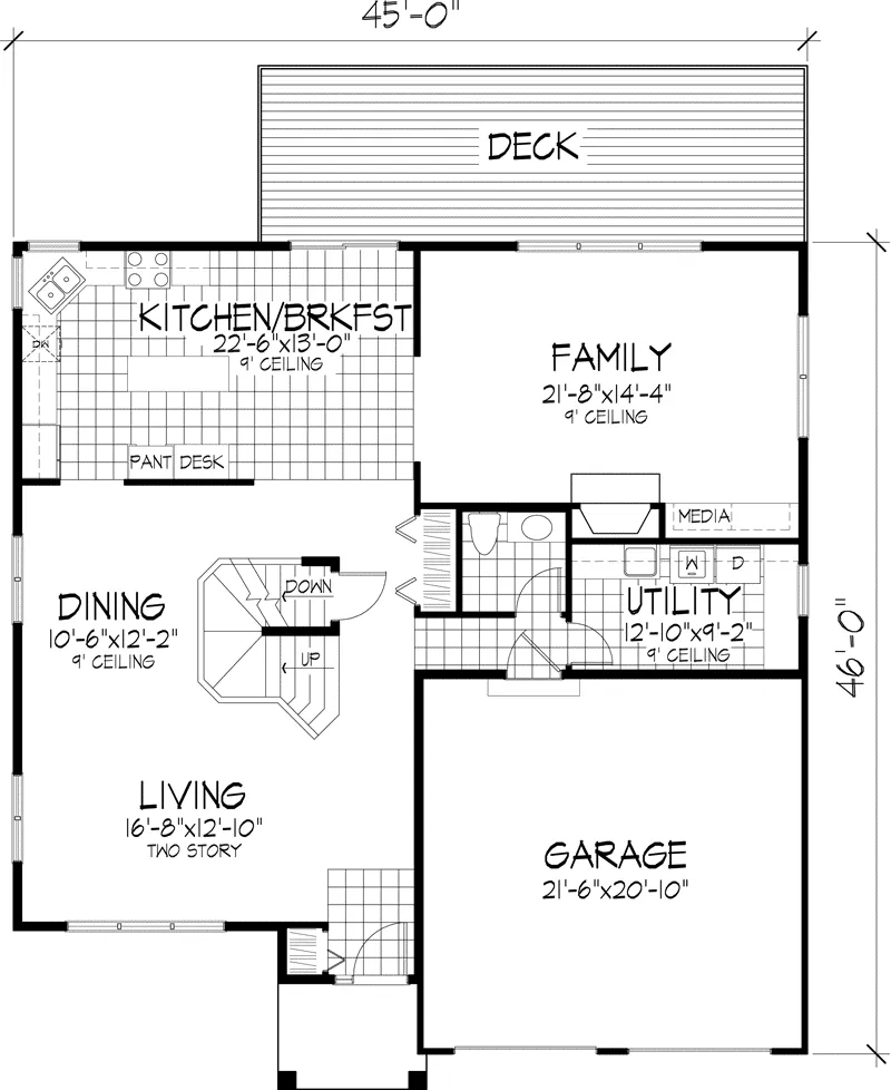 Southern House Plan First Floor - Wellington Mill Rustic Home 072D-0678 - Shop House Plans and More