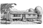Mountain House Plan Front of Home - Field Pointe Split-Level Home 072D-0686 - Search House Plans and More
