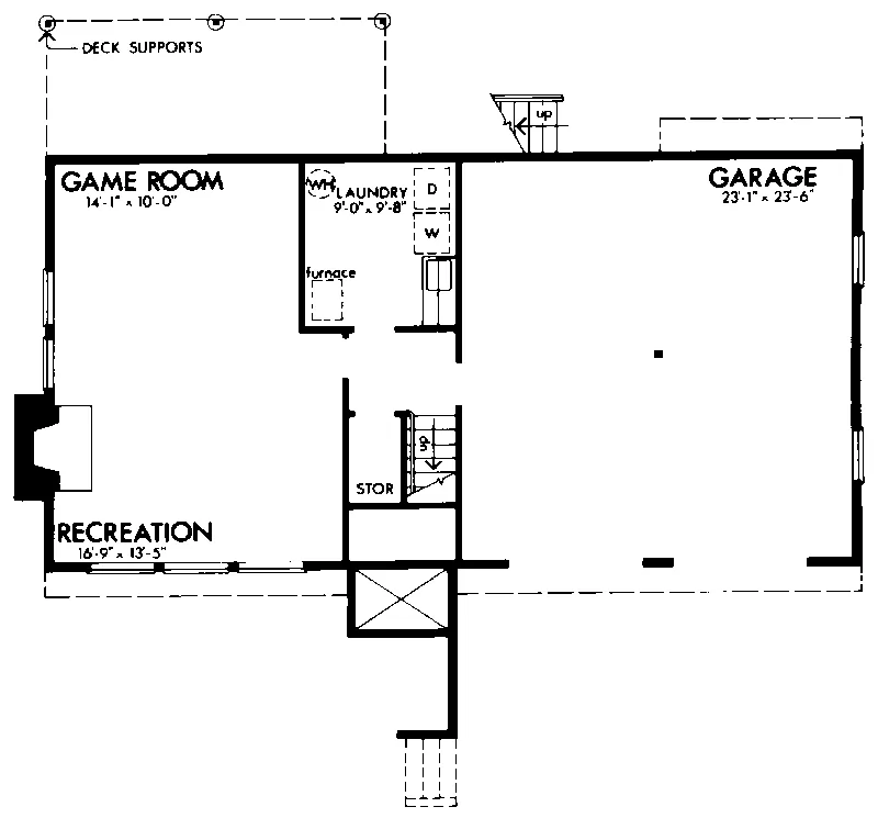 Mountain House Plan Lower Level Floor - Field Pointe Split-Level Home 072D-0686 - Search House Plans and More