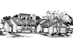 Contemporary House Plan Front of Home - Carlow Ranch Home 072D-0729 - Search House Plans and More