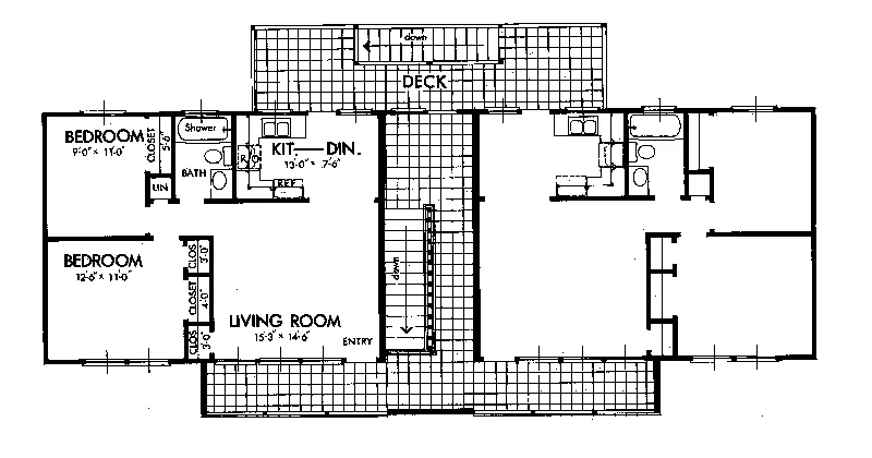 Colonial House Plan Second Floor - Caldwell Spring Fourplex 072D-0736 - Search House Plans and More