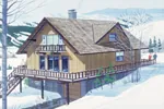 Lake House Plan Front of Home - Hernando Rustic Mountain Home 072D-0753 - Search House Plans and More