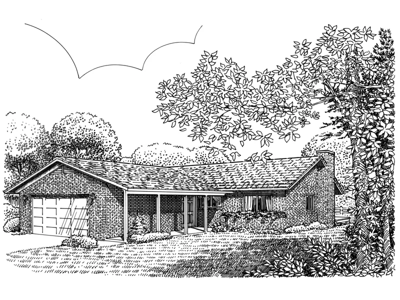 Country House Plan Front of Home - Swanwick  Ranch Home 072D-0754 - Shop House Plans and More
