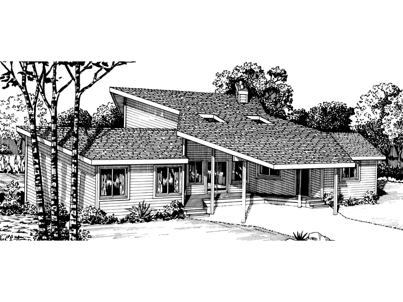 Traditional House Plan Front of Home - Malcolm Terrace Rustic Home 072D-0760 - Shop House Plans and More