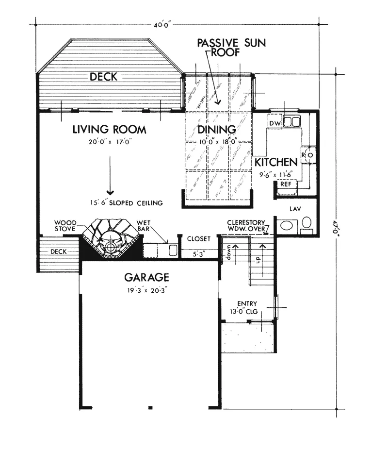 Waterfront House Plan First Floor - Pearl Creek Contemporary Home 072D-0771 - Shop House Plans and More