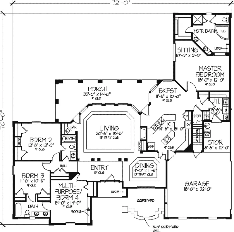 European House Plan First Floor - Marquis Place Sunbelt Home 072D-0778 - Shop House Plans and More