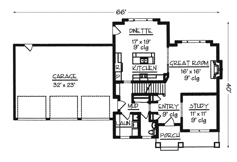 Colonial House Plan First Floor - Delilah Craftsman Home 072D-0790 - Search House Plans and More