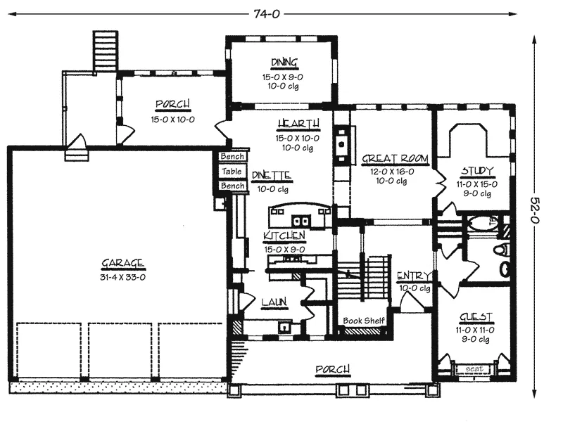 Neoclassical House Plan First Floor - Park Lawn Craftsman Home 072D-0793 - Shop House Plans and More