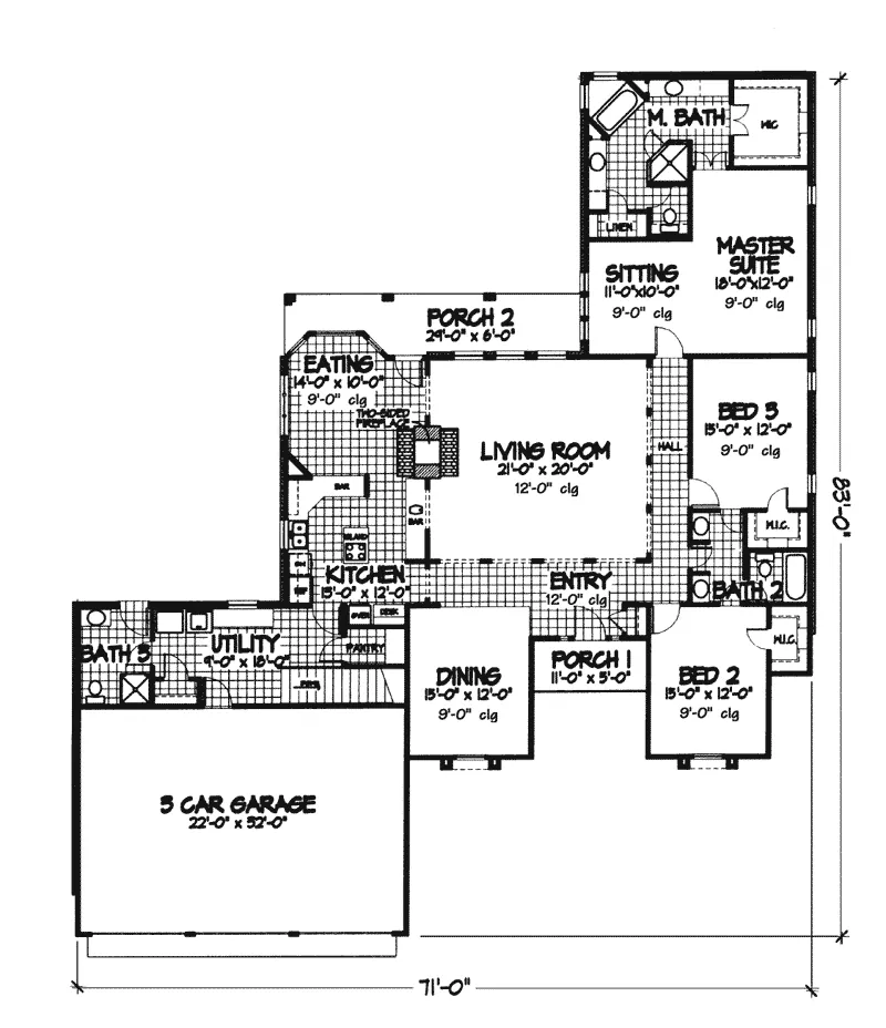Traditional House Plan First Floor - Coffee Hollow Luxury Home 072D-0796 - Search House Plans and More