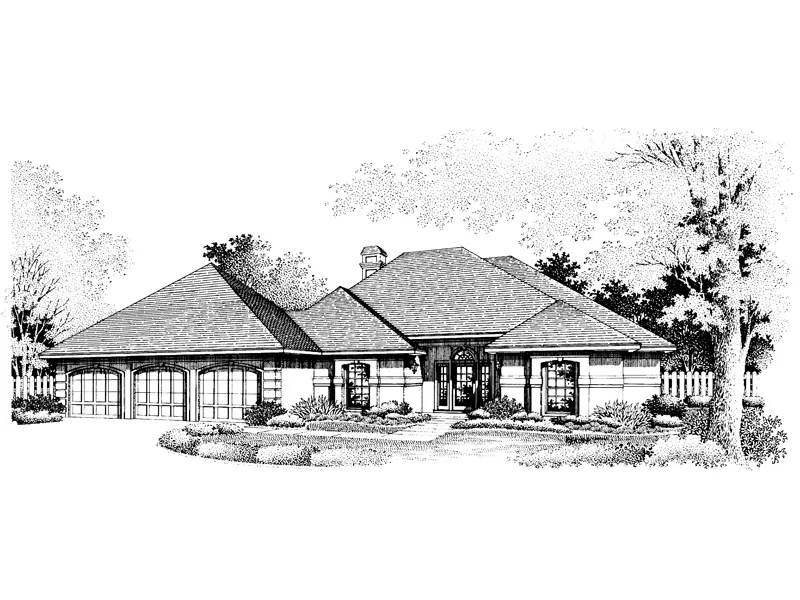 Traditional House Plan Front of Home - Coffee Hollow Luxury Home 072D-0796 - Search House Plans and More