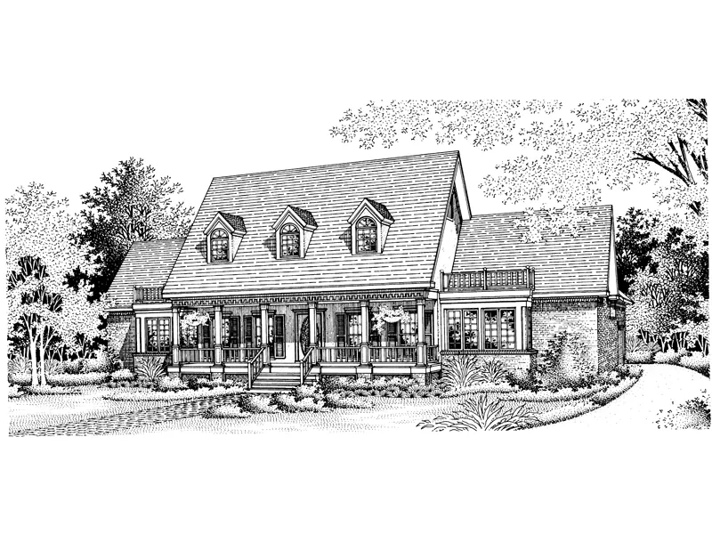 Luxury House Plan Front of Home - Garnet Cape Cod Style Home 072D-0797 - Search House Plans and More