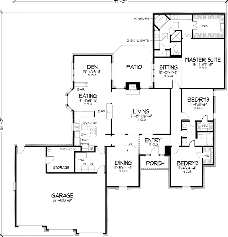 Ranch House Plan First Floor - Burton Traditional Ranch Home 072D-0803 - Search House Plans and More
