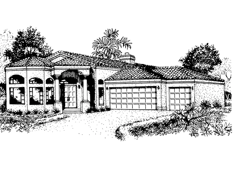 Southwestern House Plan Front of Home - Marblehead Point Sunbelt Home 072D-0817 - Shop House Plans and More
