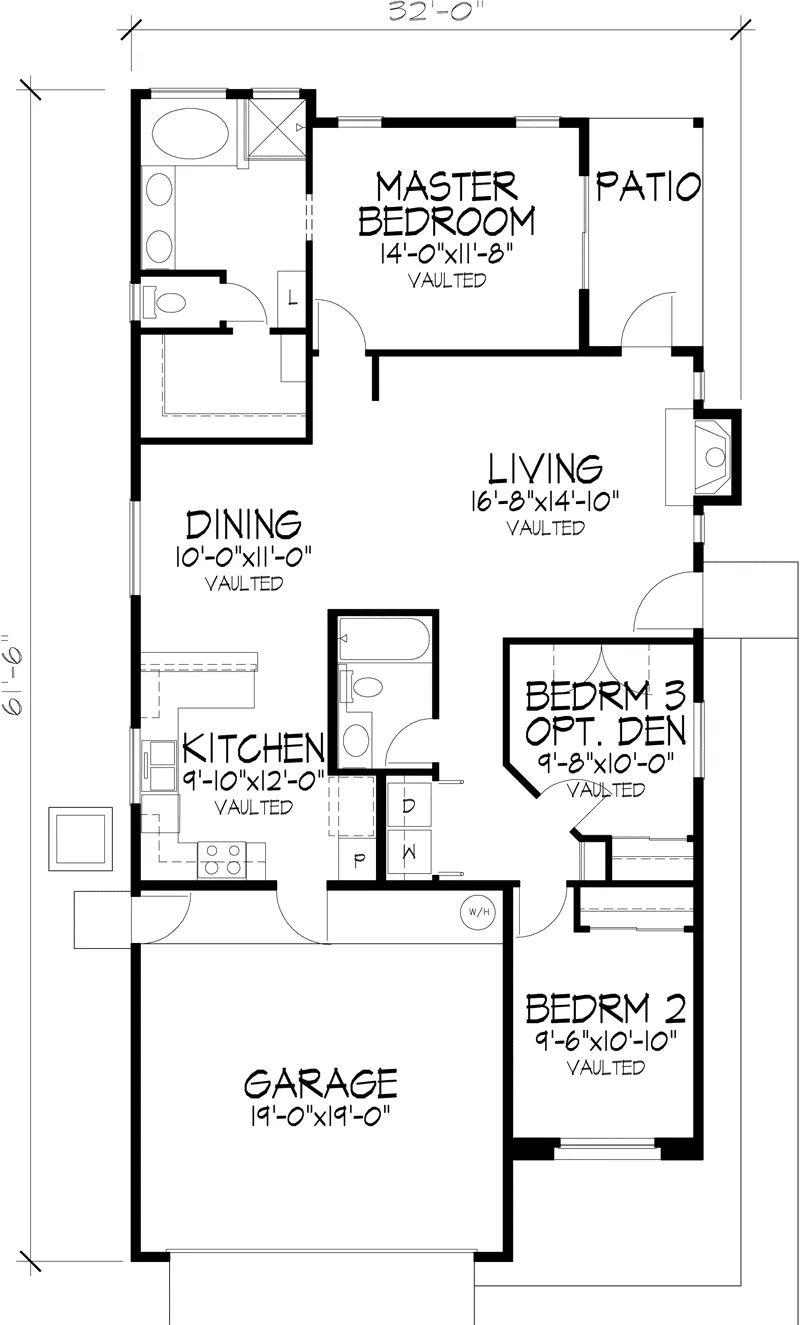Sunbelt House Plan First Floor - Wittenberg Narrow Lot Home 072D-0823 - Shop House Plans and More