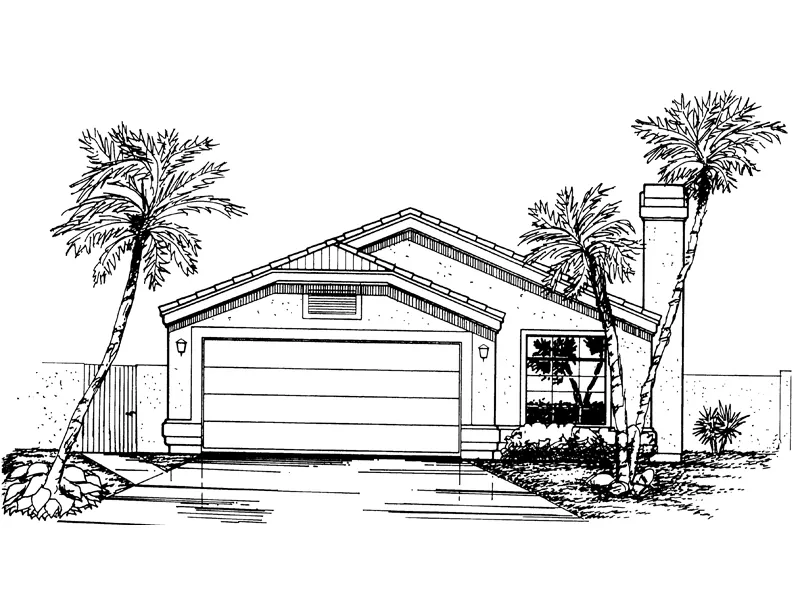 Florida House Plan Front of Home - Wittenberg Narrow Lot Home 072D-0823 - Shop House Plans and More