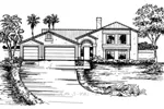 Spanish House Plan Front of Home - Mansion Hill Sunbelt Home 072D-0830 - Shop House Plans and More