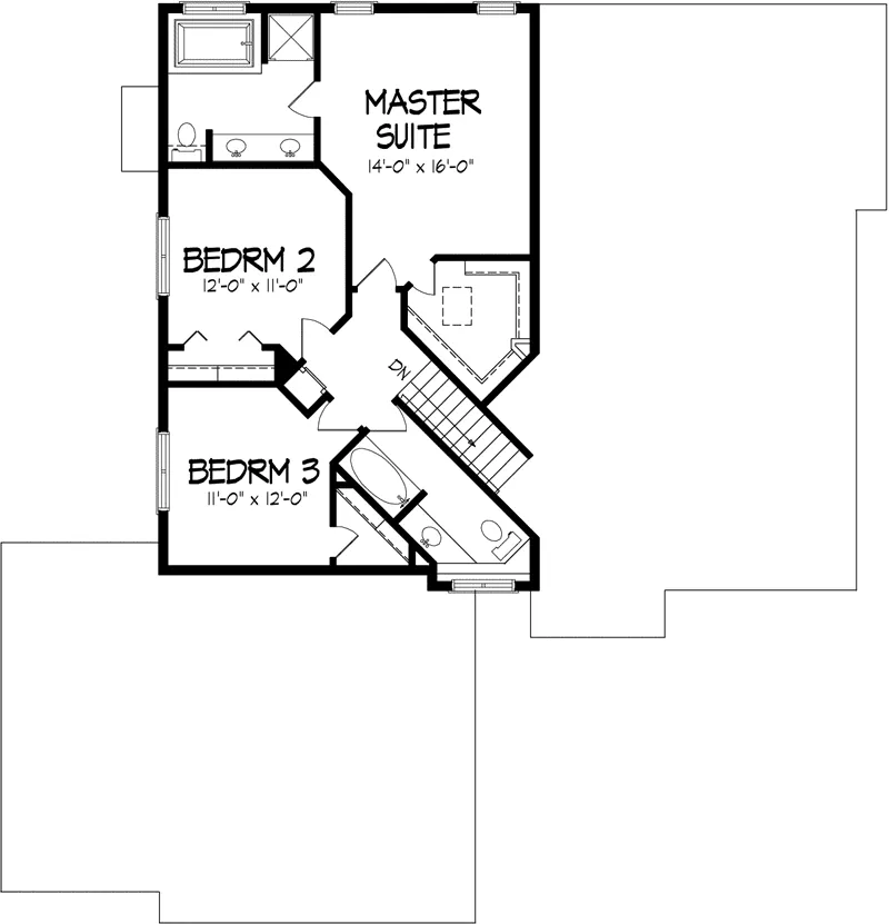 Southern House Plan Second Floor - Dowling Traditional Home 072D-0837 - Search House Plans and More