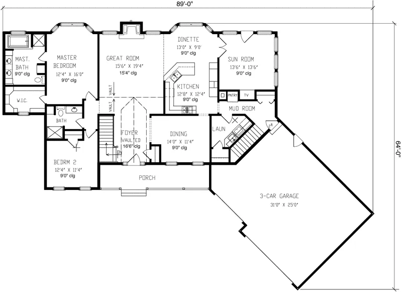 Traditional House Plan First Floor - Ross Hill Country Home 072D-0847 - Shop House Plans and More