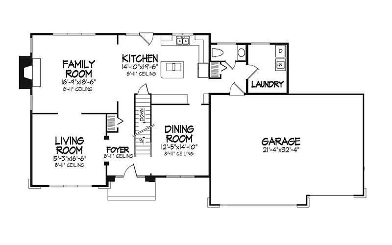 Traditional House Plan First Floor - Cardinal Acres Traditional Home 072D-0870 - Search House Plans and More