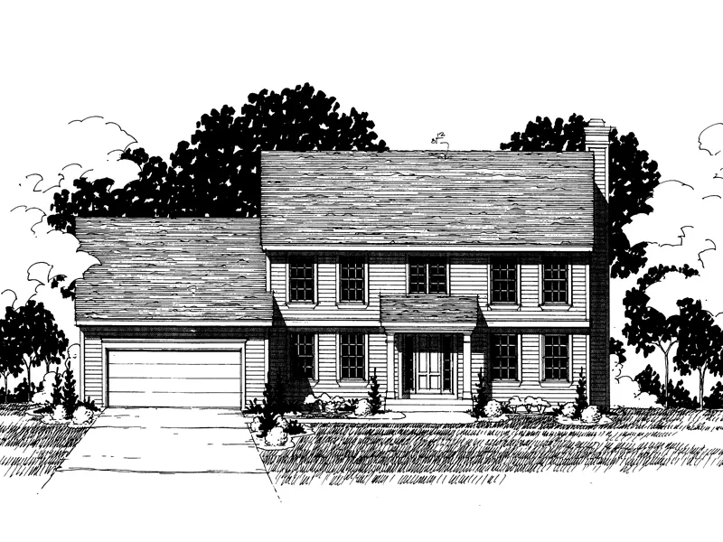 Georgian House Plan Front of Home - Bellfontaine Early American Home 072D-0877 - Search House Plans and More