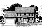 Georgian House Plan Front of Home - Bellfontaine Early American Home 072D-0877 - Search House Plans and More