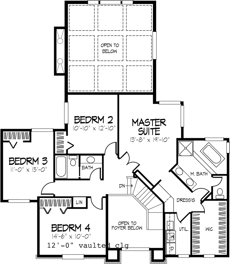 Traditional House Plan Second Floor - Paulian Traditional Home 072D-0882 - Shop House Plans and More