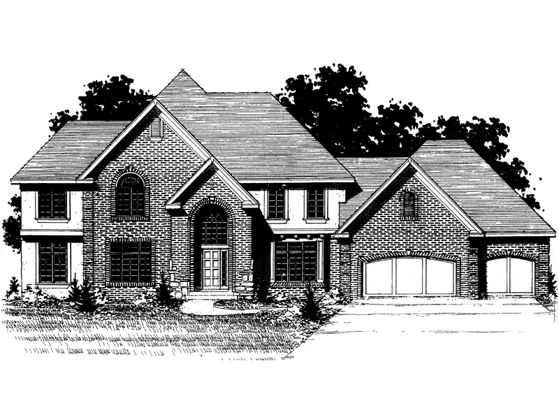 Traditional House Plan Front of Home - Paulian Traditional Home 072D-0882 - Shop House Plans and More