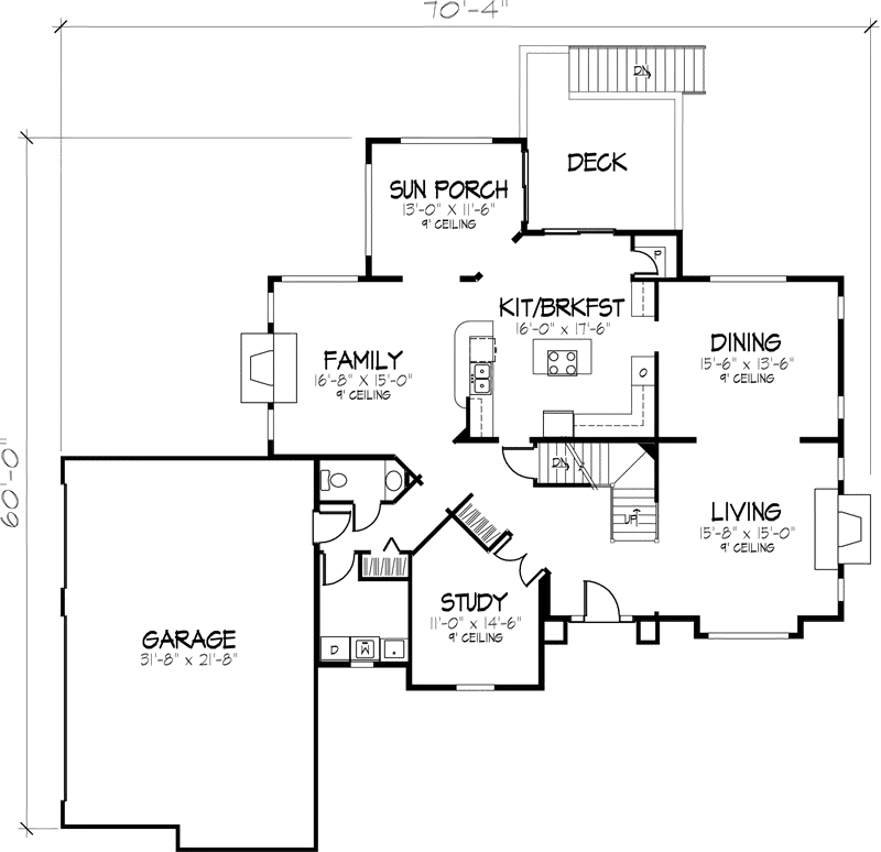 Luxury House Plan First Floor - Elkhurst Traditional Home 072D-0888 - Search House Plans and More