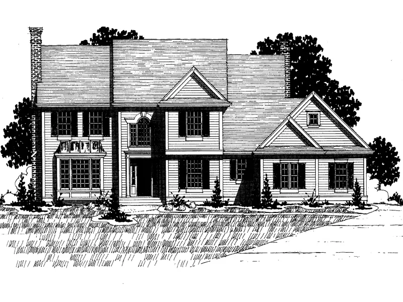 Luxury House Plan Front of Home - Elkhurst Traditional Home 072D-0888 - Search House Plans and More
