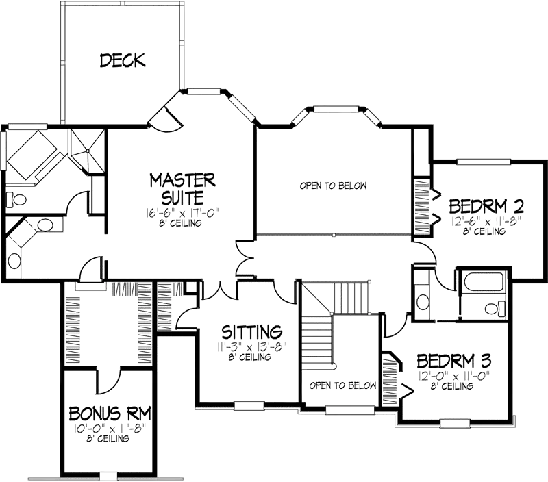Country House Plan Second Floor - Emerling Luxury Home 072D-0889 - Search House Plans and More